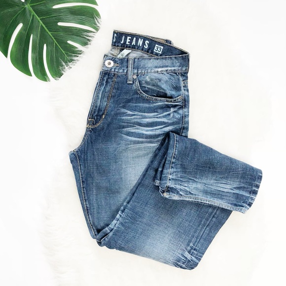 Guess Other - Guess Men’s Distressed Dark Washed Jeans Size 33